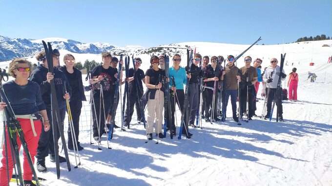 Les 3 PM au ski de fond. Merci à l'Aude pour son aide financière et humaine 